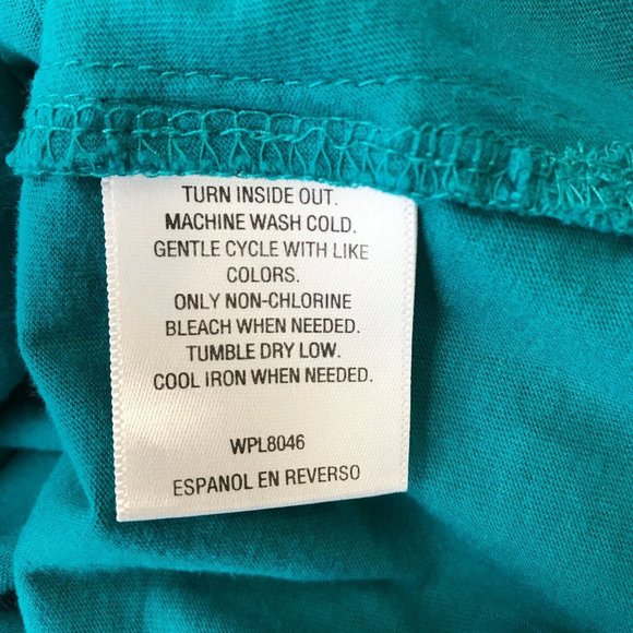 Charter Club Women's Blue Roll Tab Sleeves Pleated Pullover Blouse Top Size PL - Picture 7 of 7